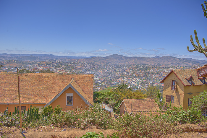 Colonial buildings and town